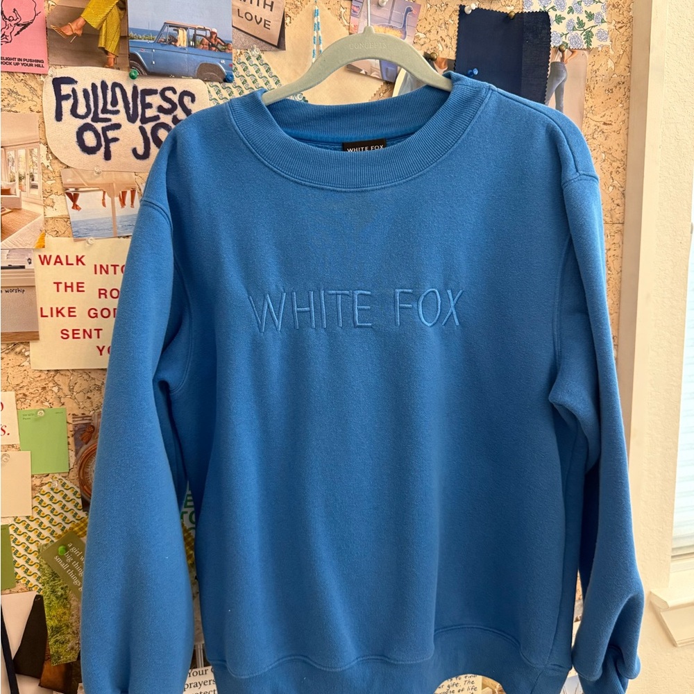 White Fox Boutique Vibrant Blue Crew Neck Sweater